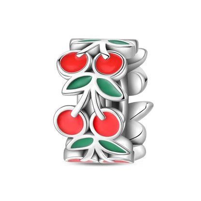925 Silver Color Strawberry Cherry Apple Avocado Fruit Charms Beads Fit Qikaola 925 Original Bracelets Fine DIY Birthday Jewelry