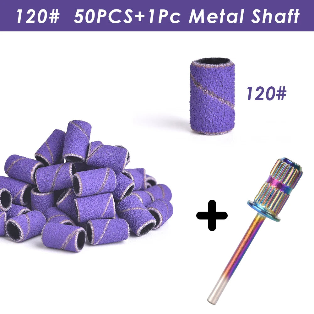 Nail Art Sanding Bands Drill Bits 80# 120# 240# for Electric Nail Drill File Nail Polishing Head Remover UV Gel Pedicure Tools