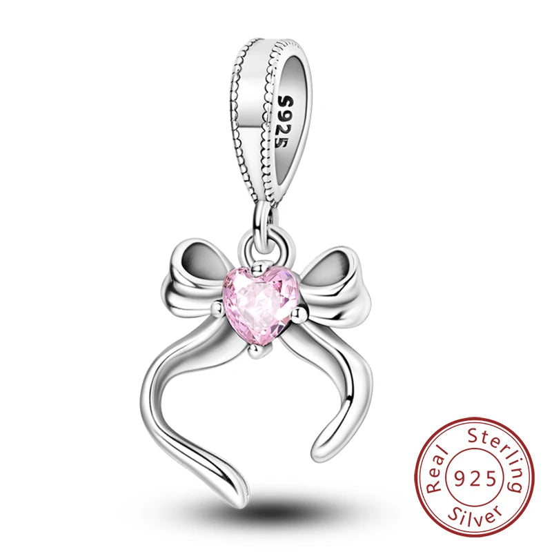 Hot Sale Charm Bead Pendant 925 Sterling Silver Firefly Love Heart Cats Dogs Sunflower Charm for Bracelet Women DIY Jewelry Gift