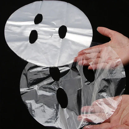 Face Plastic Film Full Face Cleaners Mask Neck Stickers 100Pcs Disposable Paper Transparent PE Masks Wraps Facial Beauty Healthy
