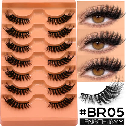 VELTRINAY Half Lashes Natural Cat Eye Eyelashes Wispy False Eyelashes 3D Volume Strip Natural Lashes Fake Eyelashes Makeup