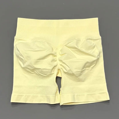 HISTELLO Sports Shorts 4.5" Women Yoga Shorts Seamless Low Waist Scrunch Bum Gym Leggings Workout Stretch Fitness Sports Shorts