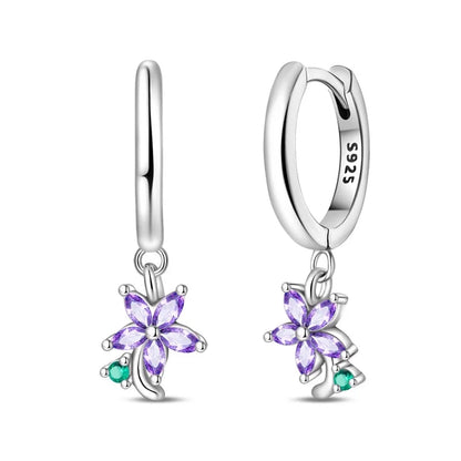 New 925 Sterling Silver Wine Cup Butterfly  Women Earrings Brilliant Wedding Engagement Star Earrings Jewelry Gift