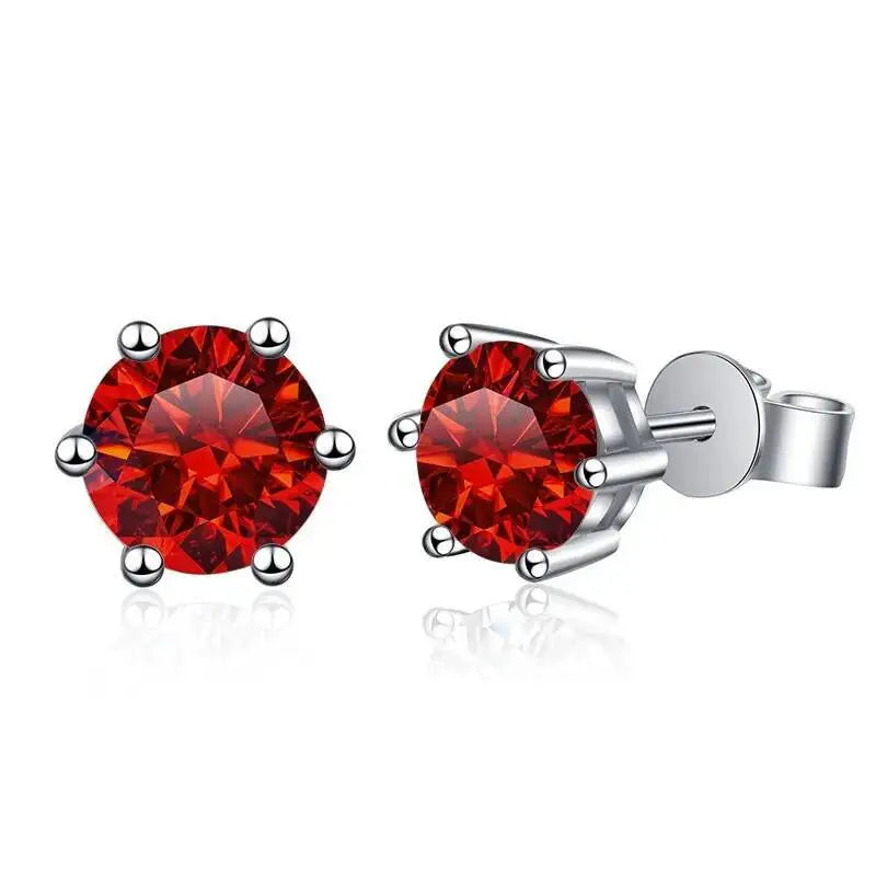 TY D Color Brilliant Round Cut Lab Moissanite Dia Stud Earrings For Women 925 Sterling Silver Plated Wedding Fine Jewelry Gift