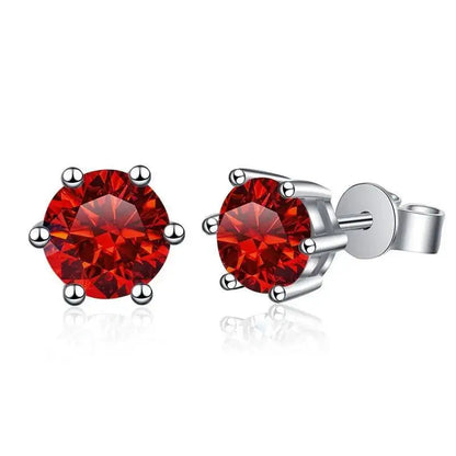 TY D Color Brilliant Round Cut Lab Moissanite Dia Stud Earrings For Women 925 Sterling Silver Plated Wedding Fine Jewelry Gift