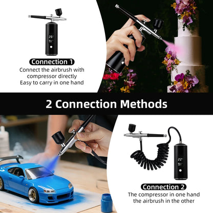 Portable Airbrush Mini Air Compressor Kit Paint Spray Gun For Nail Art Tattoo Craft Cake Pastry Painting Face Hydrating Sprayer