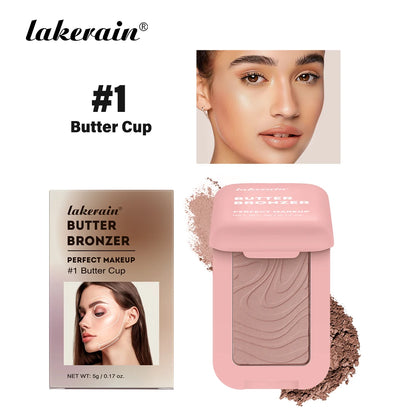 Lakerain Butter Bronzer Cream Women Waterproof Genteel Girl Nude Makeup Silky Shimmer Monochrome Blush Korean Face Cosmetics