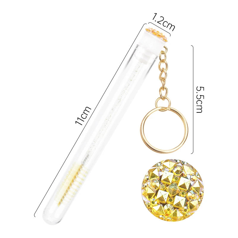 1pc Reusable Eyebrow Brush Tube Diamond Flask Mascara Wand Dust-proof Eyelash Extension Supplies Makeup Tool