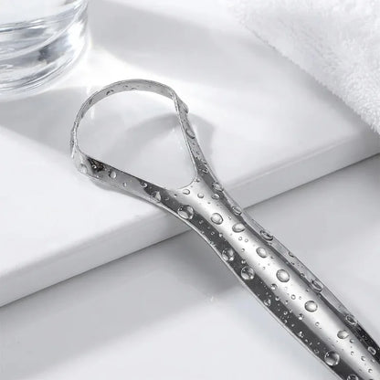 Fights Bad Breath Tongue Cleaner, Stainless Steel Scraper, Removes Bacteria & Coating, for Fresh Breath Daily