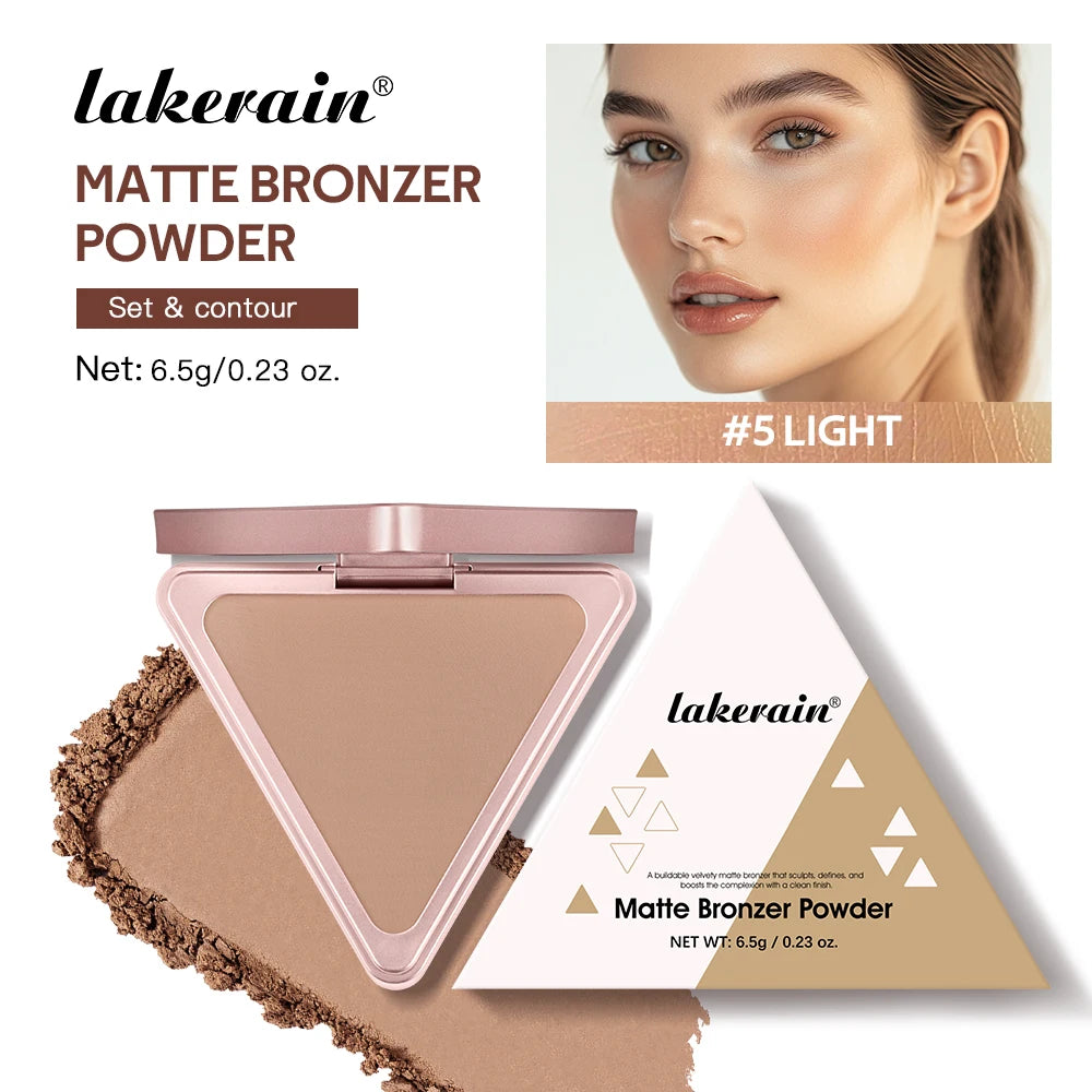 Matte Bronzer Powder Long-Lasting Makeup Effect Waterproof Sweatproof Setting Powder Oil Control Bronzers Smooth Face Makeup
