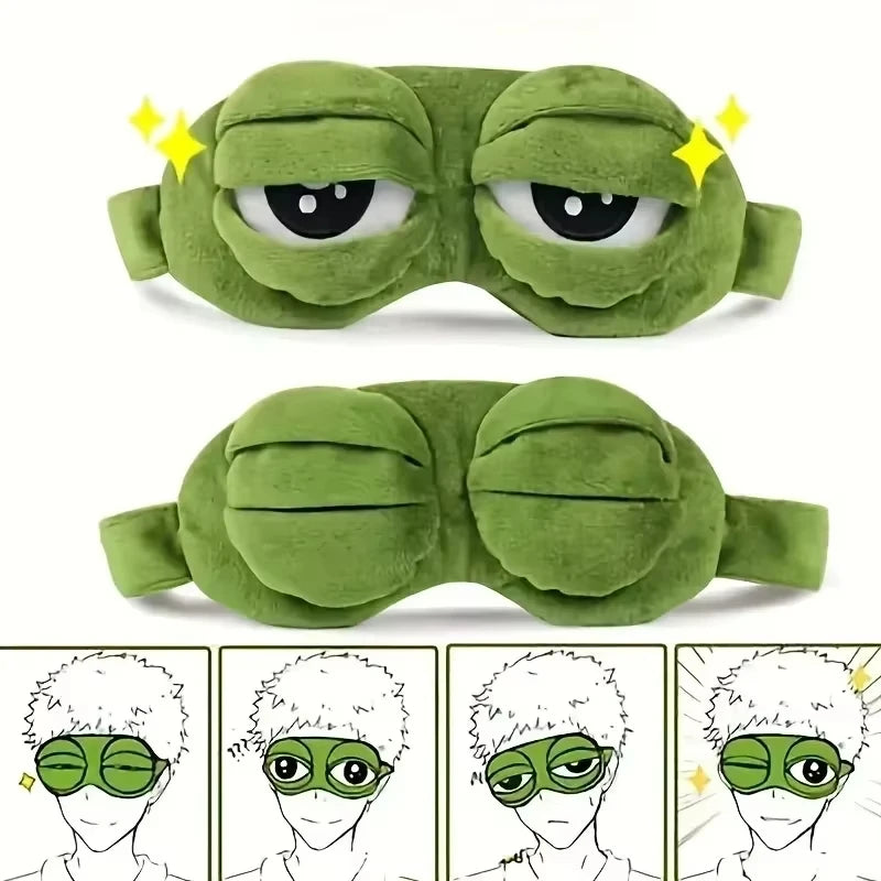 Funny Frog Pattern Sleep Eye Mask - Soft Comfort Light Blocking Relax Cover for a Good Night's Sleep
