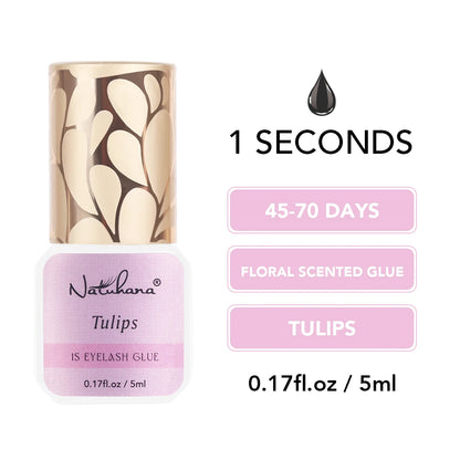 NATUHANA 5ml 1 Second Fast Drying Strong False Eye Lash Extension Glue Adhesive Retention 5-7 Weeks Low Smell Mink Eyelash Glue