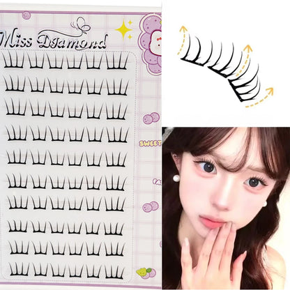 DIY Fashion Lash Extensions Glue-free Korean Style Girl Group lash Segemented Natural Long False Eyelash Self Sticking Eyelashes