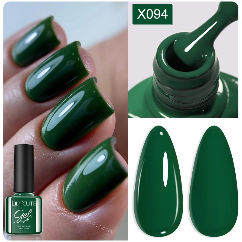 LILYCUTE 7ml Base Nowipe Top Coat Soak Off UV LED Gel Nail Polish Reinforcement Gel Semi Permanent Multifunction Gel Varnishes