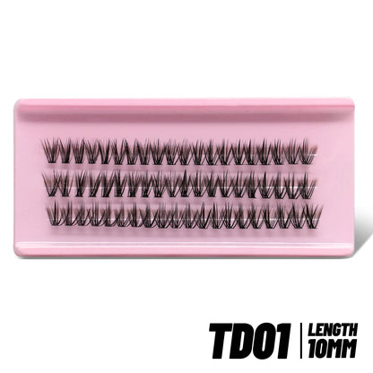 GROINNEYA DIY Eyelashes Cluster Lashes Lash Extension Natural Soft 100% Handmade Mink Lashes Reusable Makeup