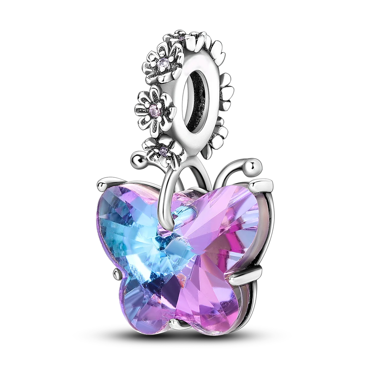 925 Silver Rainbow Flower Dragonfly Charms Dangle Charm Animal Bead Fit Original Bracelet Jewelry DIY