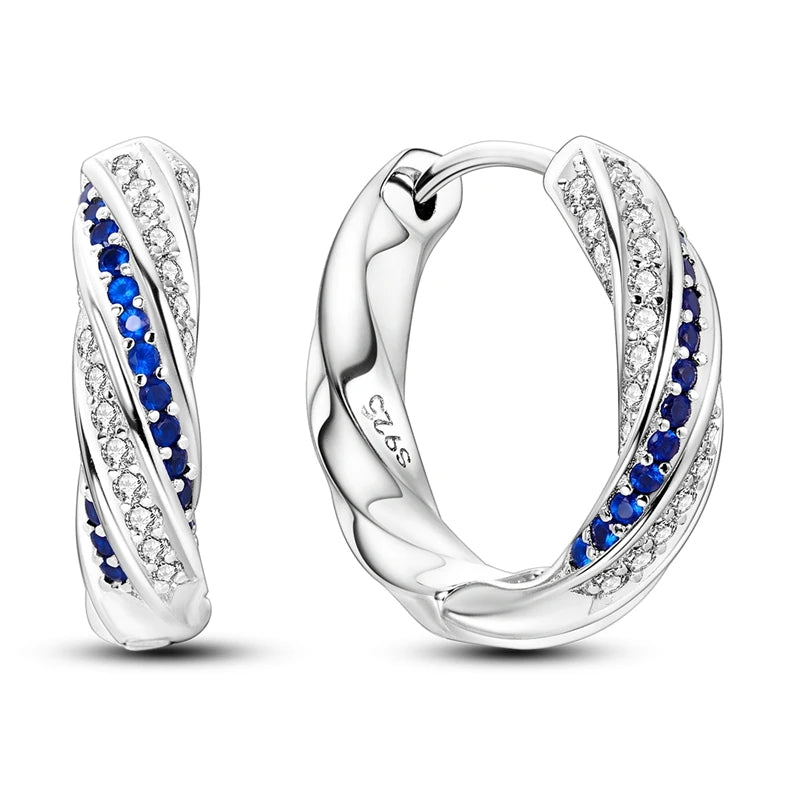 925 Sterling Silver Hoops Earrings Hypoallergenic Hoops Earrings With Zirconia Fashion High Quality Jewelry for Women Girls
