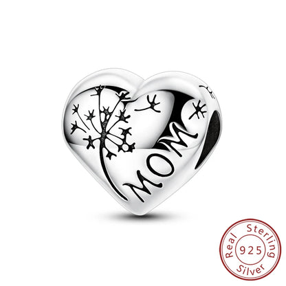 Original 925 Sterling Silver Heart Love Charms Beads Pendant Fit Original Bracelet Necklace DIY Charms Women Man Jewelry Gift