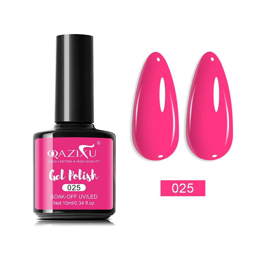 QAZIXU Pink Glitter Nail Gel Semi Permanent Nail Art Soak Off UV LED Nail Salon DIY Nail Salon Gel For Spring & Summer