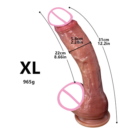 Super Long Skin Dildo Penis Medical Silicone Realistic SexToy For Women Masturbator Makeup Dildo Strapon Suction Cup Dick Adults