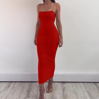 JZ461 Summer Women's Dress Long Sling Dresses Club Sexy Suspender Dress