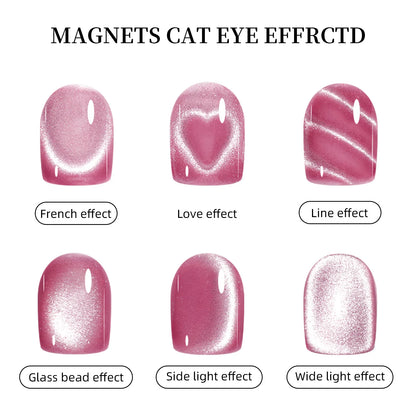 1Pcs 3-In-1 Heart Shape Cat Eye Nail Art Magnet Double Line Moon Snake French Magnet Pen for Magnetic Gel Polish Manicure Tools