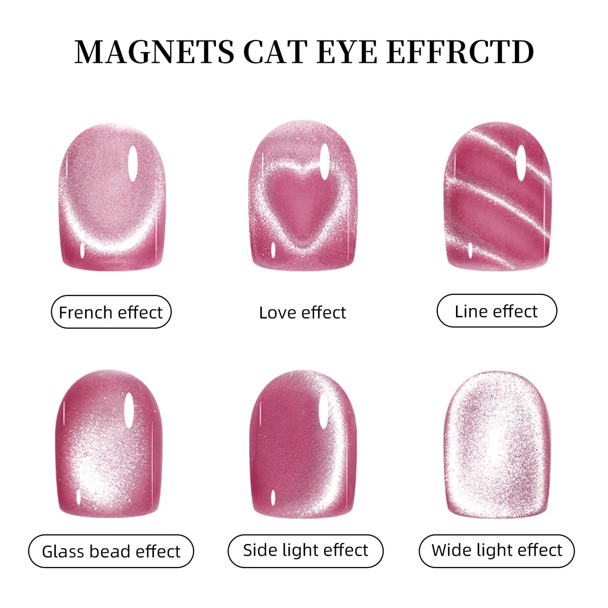 1Pcs 3-In-1 Heart Shape Cat Eye Nail Art Magnet Double Line Moon Snake French Magnet Pen for Magnetic Gel Polish Manicure Tools