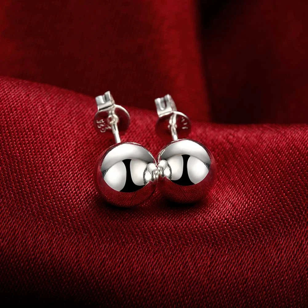 Top Quality 925 Sterling Silver Earrings Simple Round Circle Hoop Earrings For Woman Fashion Wedding Engagement Charm Jewelry