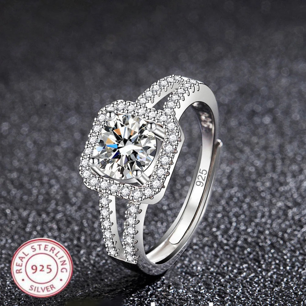 New 925 Sterling Silver Ring High Quality Perfect Gem Zircon For Women Wedding Fine Jewelry Accessories Party Gifts