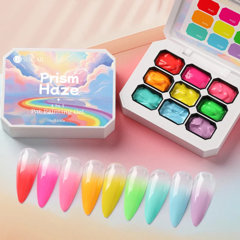 UR SUGAR 9 Colors Patting Painting Gel Nail Polish 4 In 1 Transfer French Design UV LED Soak Off Gel Varnish Gradient Pat Gel