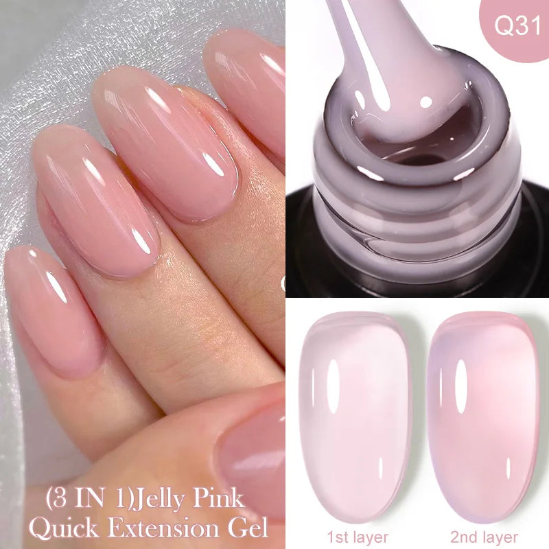 LILYCUTE 7ML Jelly Black Quick Extension Gel Nail Polish Nude Esmalte Unas Semipermanente UV Soak Off Nail Art Construction Gel