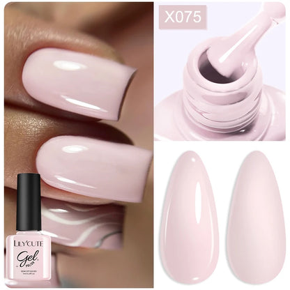 LILYCUTE 7ml Base Nowipe Top Coat Soak Off UV LED Gel Nail Polish Reinforcement Gel Semi Permanent Multifunction Gel Varnishes