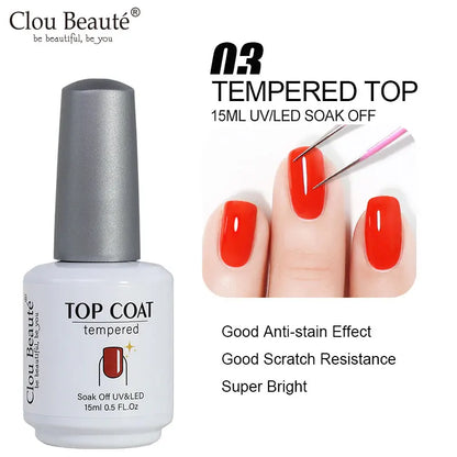 Clou Beaute TPO FREE Nail Gel Polish High Pigment Nail Art Supply Spring Summer Pastal Color Varnish UV Gel Clear Base Top Coat