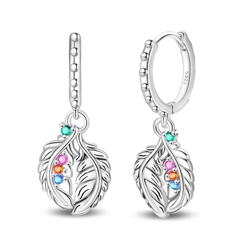 New 925 Sterling Silver Wine Cup Butterfly  Women Earrings Brilliant Wedding Engagement Star Earrings Jewelry Gift