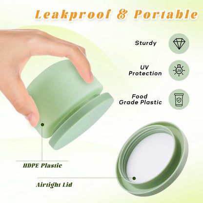 10PCS Round Cosmetic Container Jar with Lids Wide Mouth Soft Slime Jars for Lotion Hand Cream Ointments Refillable Travel Vials