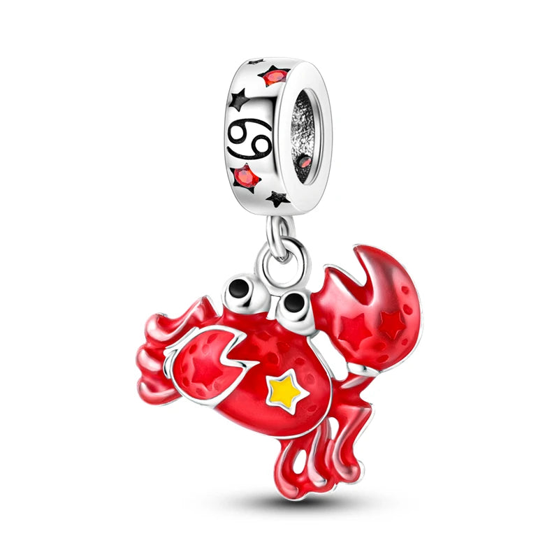 925 Silver Rainbow Flower Dragonfly Charms Dangle Charm Animal Bead Fit Original Bracelet Jewelry DIY