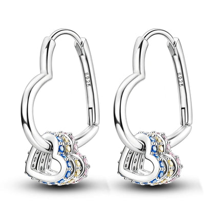 925 Sterling Silver Hoops Earrings Hypoallergenic Hoops Earrings With Zirconia Fashion High Quality Jewelry for Women Girls
