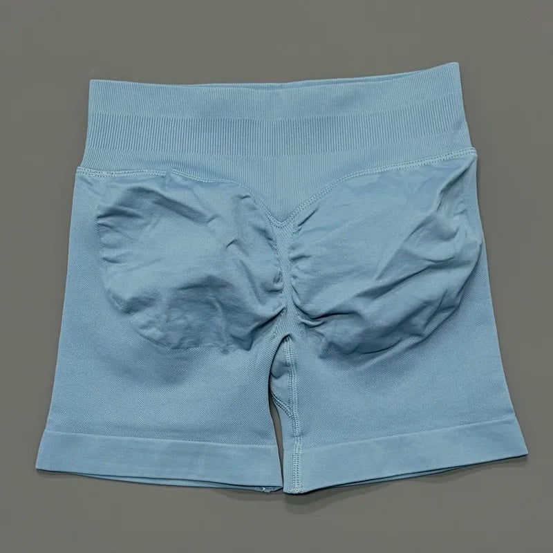 HISTELLO Sports Shorts 4.5" Women Yoga Shorts Seamless Low Waist Scrunch Bum Gym Leggings Workout Stretch Fitness Sports Shorts
