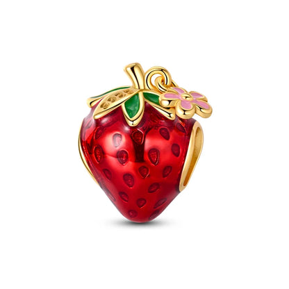 925 Silver Color Strawberry Cherry Apple Avocado Fruit Charms Beads Fit Qikaola 925 Original Bracelets Fine DIY Birthday Jewelry