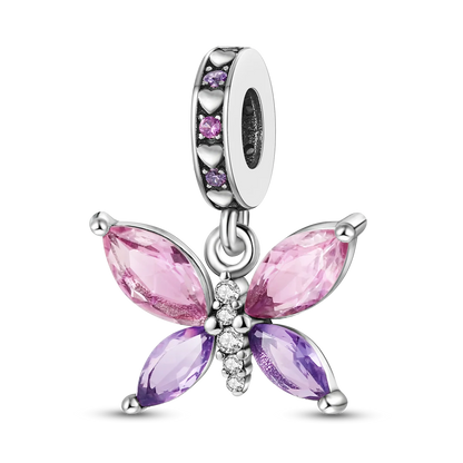 925 Silver Rainbow Flower Dragonfly Charms Dangle Charm Animal Bead Fit Original Bracelet Jewelry DIY