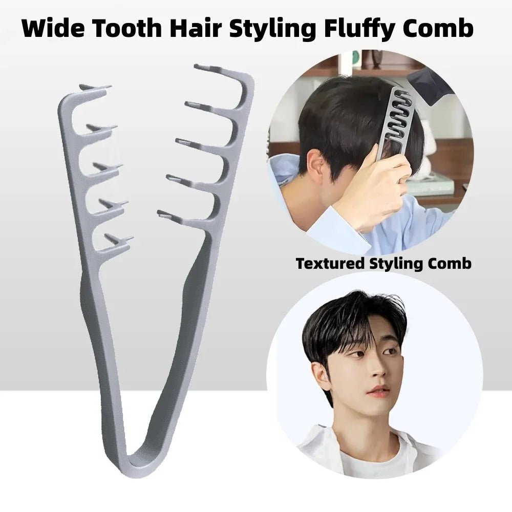 Volumizing Wide-Tooth Hair Styling Comb Textured Styling Comb Korea Style Seam Covering Bangs Hair Combs For Men