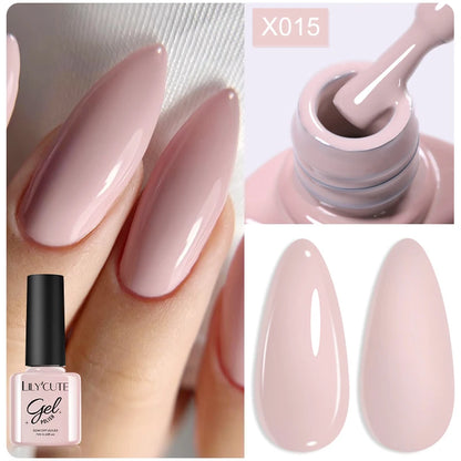 LILYCUTE 7ml Base Nowipe Top Coat Soak Off UV LED Gel Nail Polish Reinforcement Gel Semi Permanent Multifunction Gel Varnishes