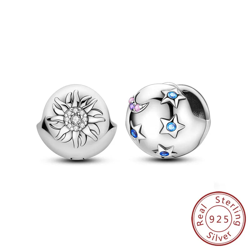 New 925 Sterling Silver Hoop Earrings Star Moon Stud Drop Earrings For Woman Party Wedding Accessories Fashion Jewelry Gift