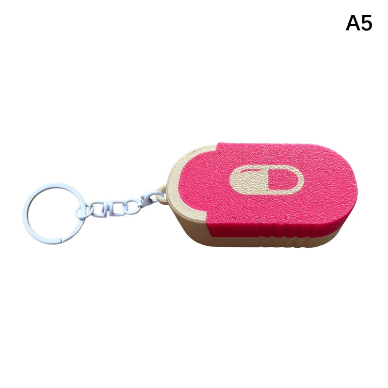 Mini Portable Plastic Pill Box with Keychain - Cross Symbol Medicine Case for Daily Use And Emergencies Sliding Capsule Holder