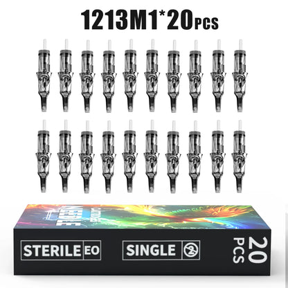Goldplume Tattoo Needles 20 Pieces/Box Rl Rm M1 Rs Suitable for Tattoo Machines, Permanent Makeup or Body Painting