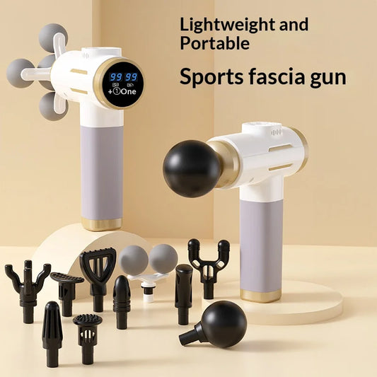 11‑IN‑1 Electric Body Massager 99 Level Powerful Relaxation Gun High‑Frequency Vibration Body Care Device Arms Leg Tissue Massag
