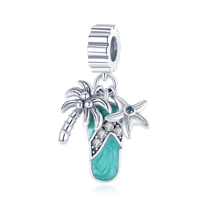 925 Silver Rainbow Flower Dragonfly Charms Dangle Charm Animal Bead Fit Original Bracelet Jewelry DIY
