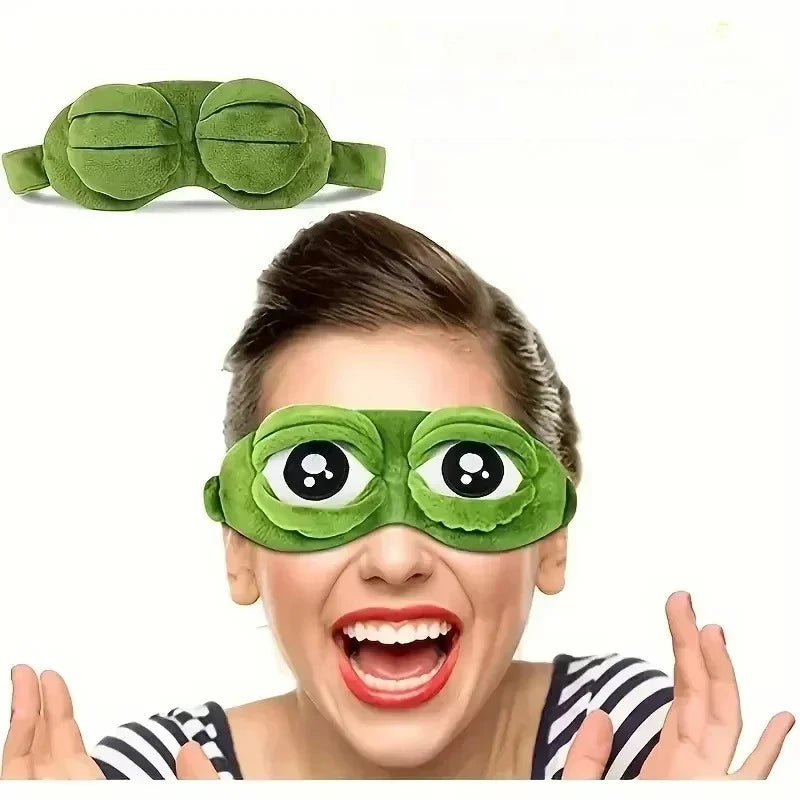 Funny Frog Pattern Sleep Eye Mask - Soft Comfort Light Blocking Relax Cover for a Good Night's Sleep