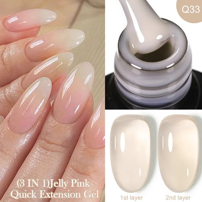 LILYCUTE 7ML Jelly Black Quick Extension Gel Nail Polish Nude Esmalte Unas Semipermanente UV Soak Off Nail Art Construction Gel