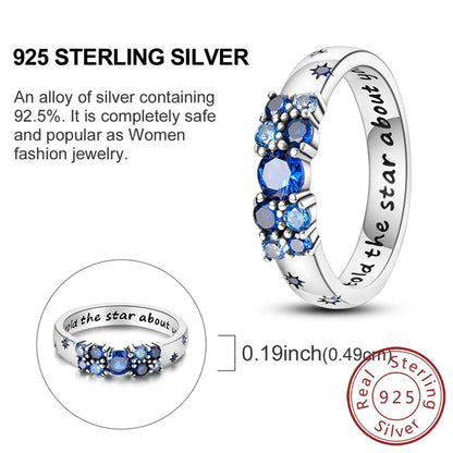 Rings Original 925 Sterling Silver Rings Bow Heart Sun Moon Star Zircon Rings For Women Jewelry Birthday Anniversary Gifts